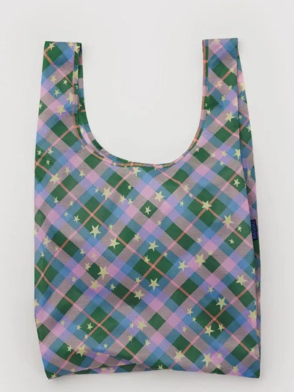 NWT Standard Baggu - Green Star Plaid